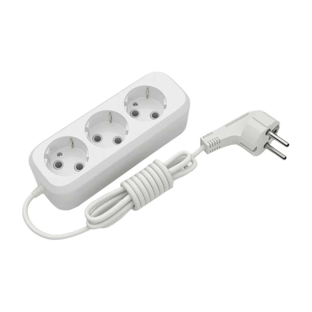 Мережевий подовжувач Electrum C-ES-1791 2.0m, 3 роз, white (C-ES-1791) - зображення 1