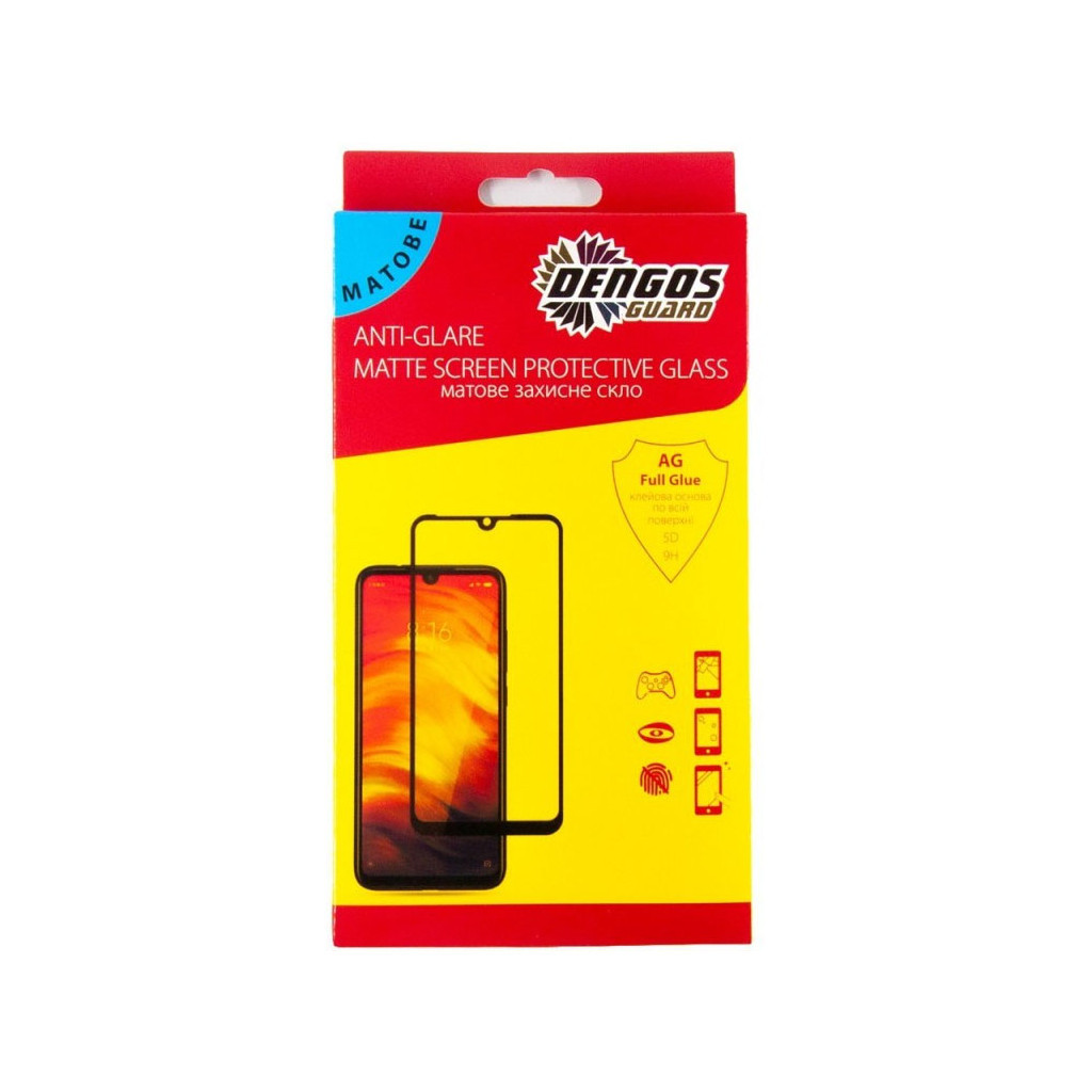 Скло захисне Dengos Full Glue Matte OPPO A12, black frame (TGFG-MATT-33) - зображення 1