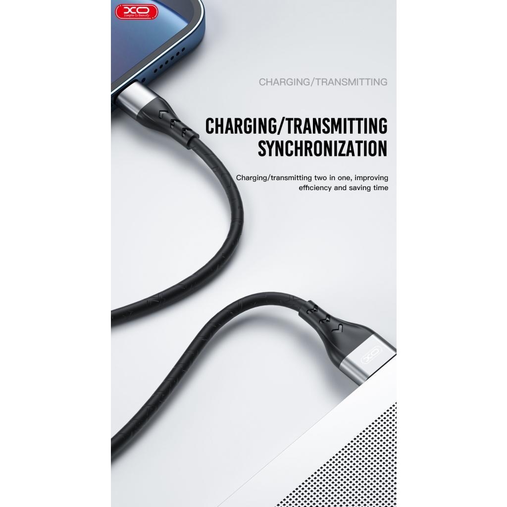 Дата кабель USB 2.0 AM to Lightning 1.0m 2.4A double-side grey XO (NB188-L-1-GR) - зображення 3