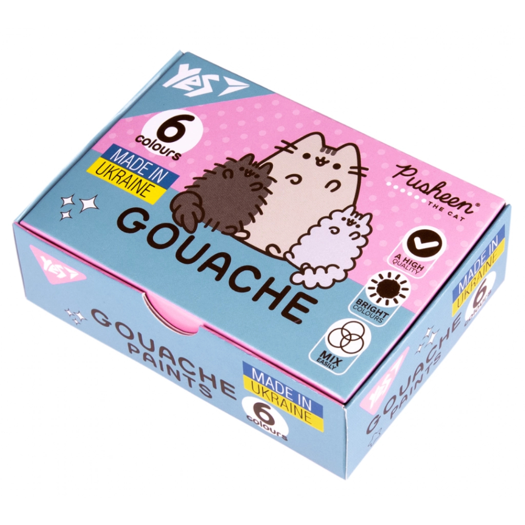 Гуашеві фарби Yes Pusheen 6 кольорів по 20 мл (230400) - picture 1