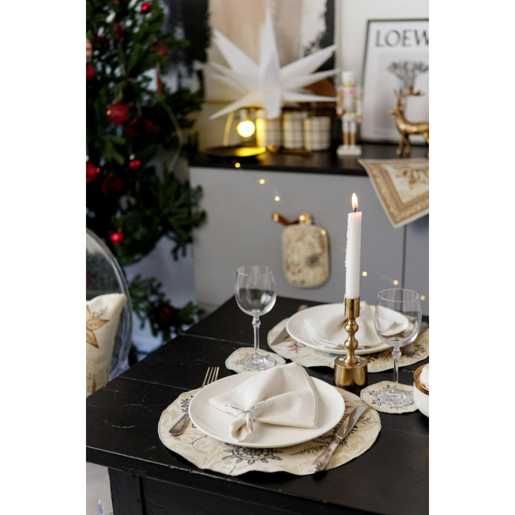 Серветка на стіл Прованс гобеленова Золоте свято D 35см (036313) - зображення 6