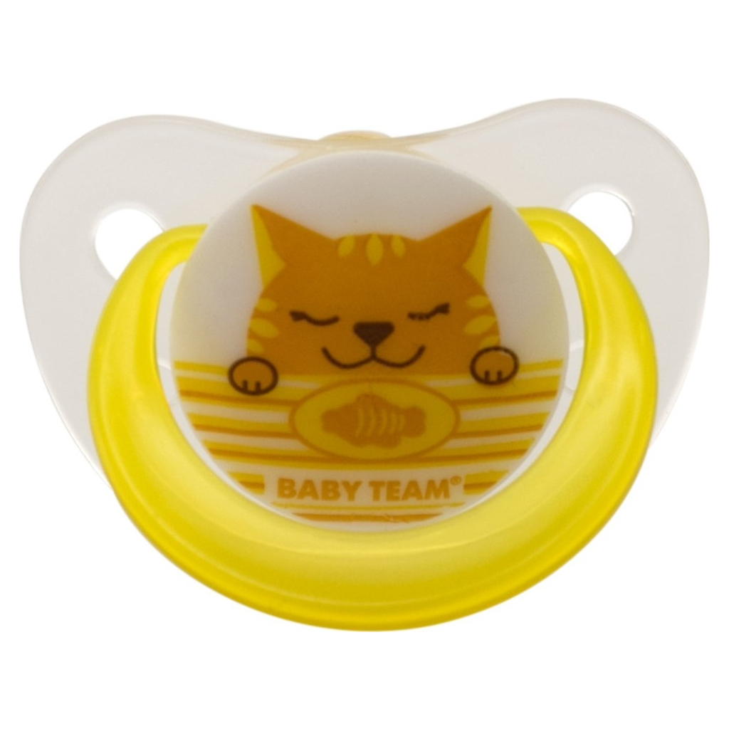 Пустушка Baby Team Ортодонтична 6 м+ Котик (4824428032025) - зображення 1