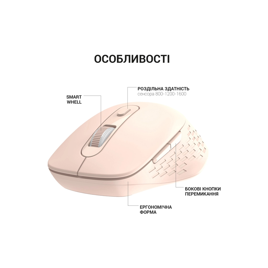 Мишка OfficePro M230P Silent Click Wireless/Bluetooth Pink (M230P) - зображення 6