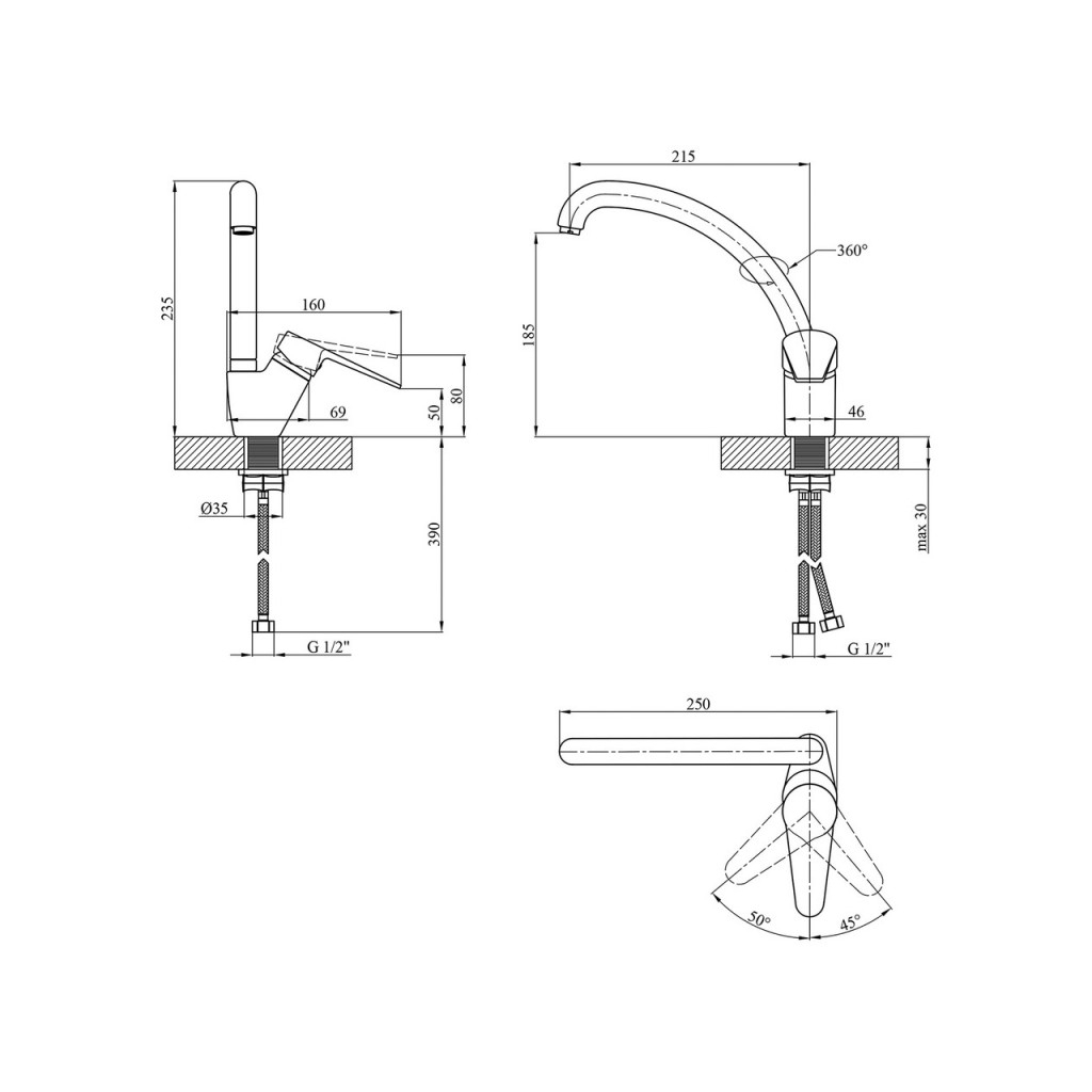 Змішувач Kroner Elbe-C032 (CV016436) - изображение 7