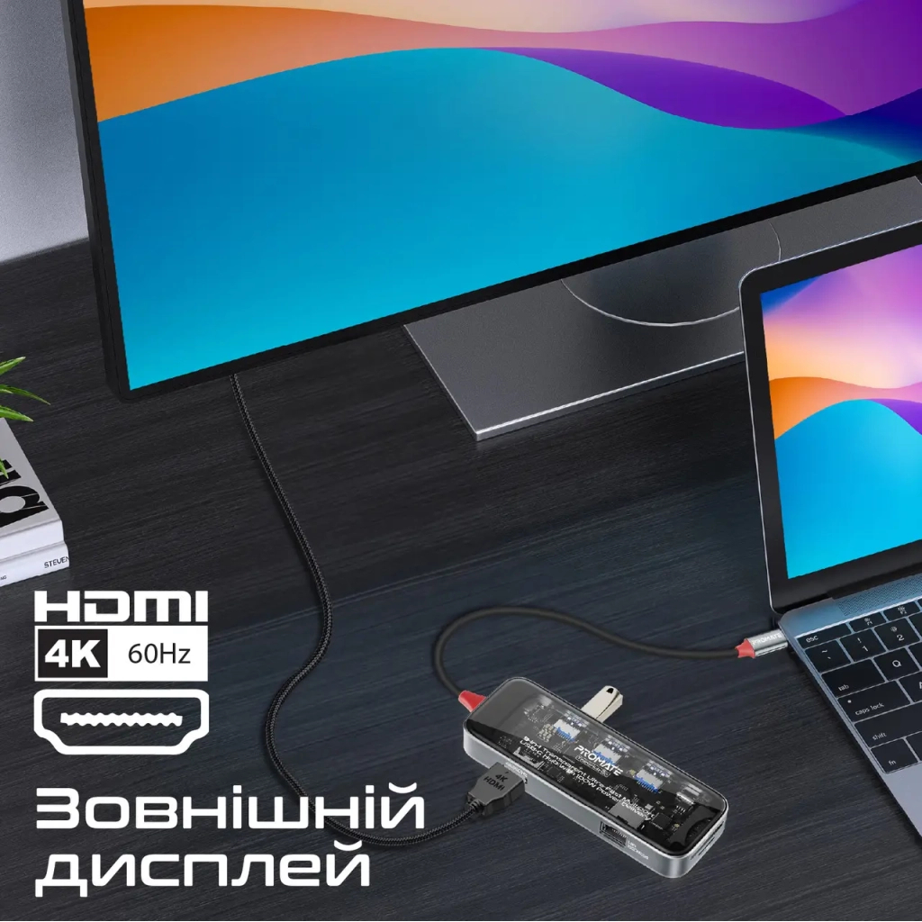 Концентратор Promate USB Hub 9 ports transhub-go (transhub-go) - зображення 4