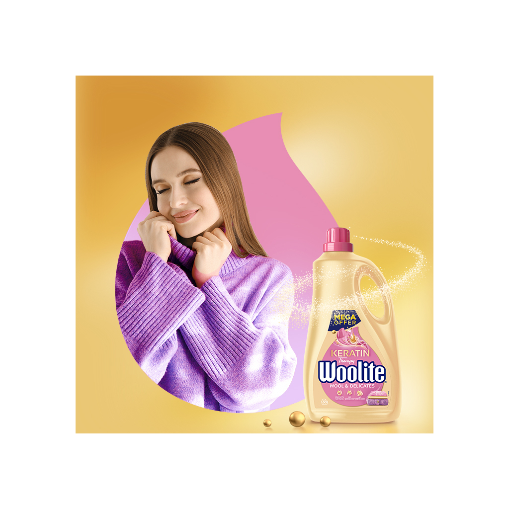 Гель для прання Woolite Для вовни та делікатних тканин З кератином 3.6 л (5900627090536) - зображення 2