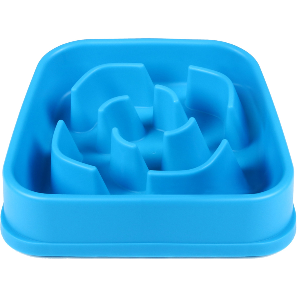 Посуд для собак Dexas Миска Slow Maze Feeder квадратна для повільного годування 960 мл блакитна (0084297309756) - изображение 1