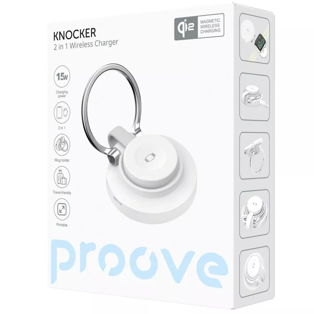 Бездротовий зарядний пристрій Proove Knocker 2 in 1 Qi2 15W White (WSPK15012002) - picture 14