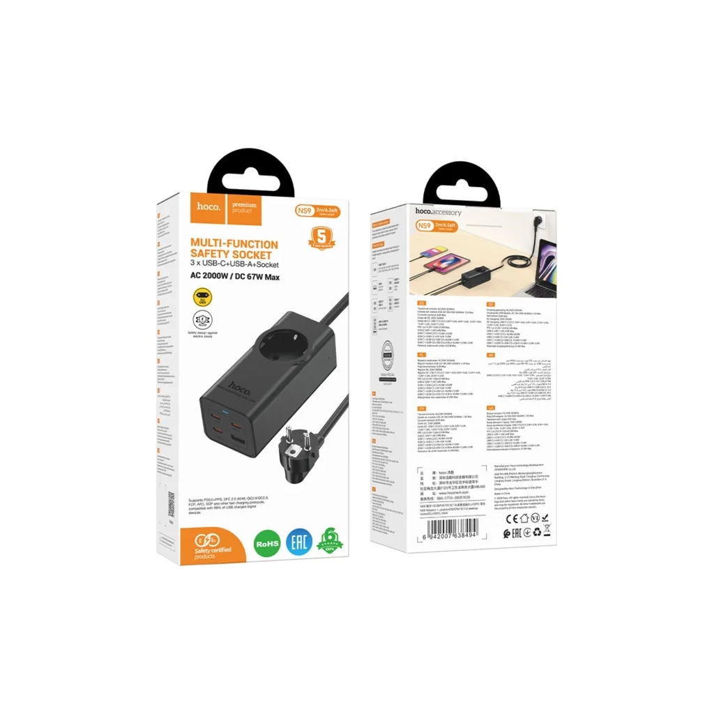 Мережевий фільтр живлення HOCO NS9 (6942007638494) - зображення 6
