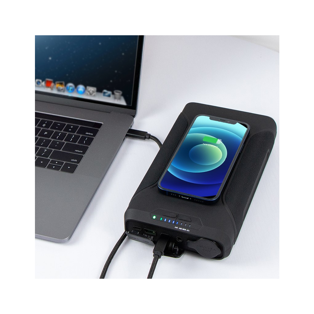 Батарея універсальна PowerPlant 72000mAh, PD/60W, DC 12-24V 9 connectors, QC/3.0, USB-C*2, USB-A, Wireless (PB930456) - зображення 3