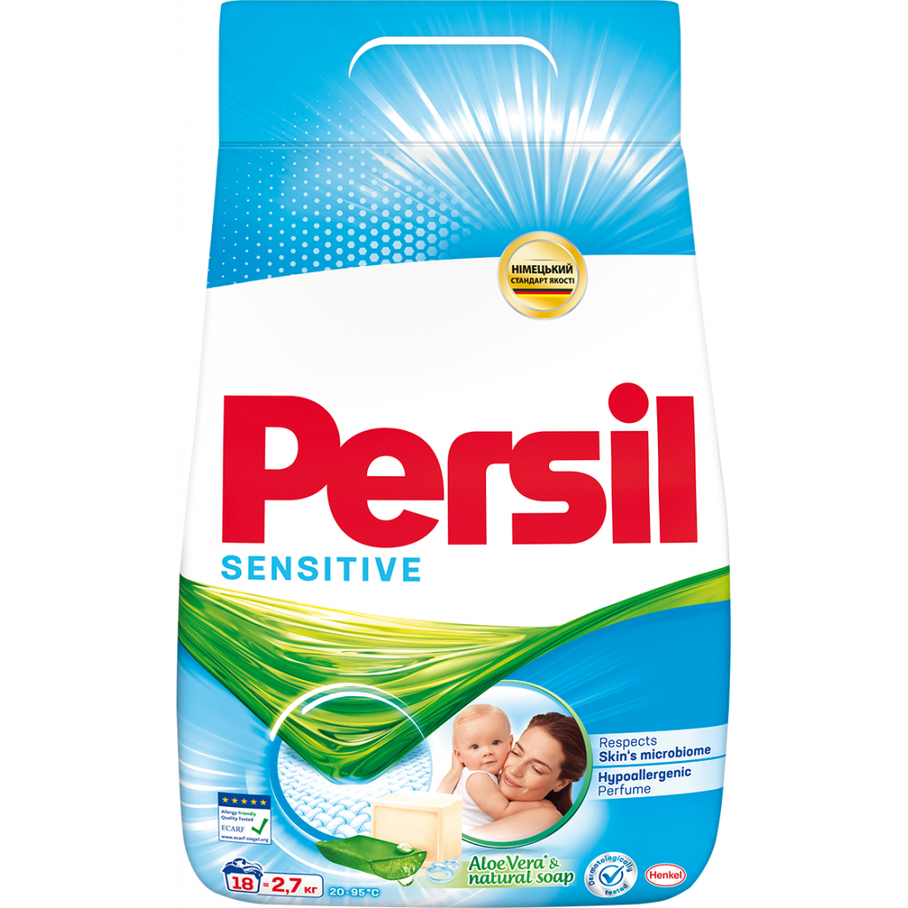 Пральний порошок Persil Sensitive Алое Вера для чутливої шкіри 2.7 кг (9000101521689) - зображення 1