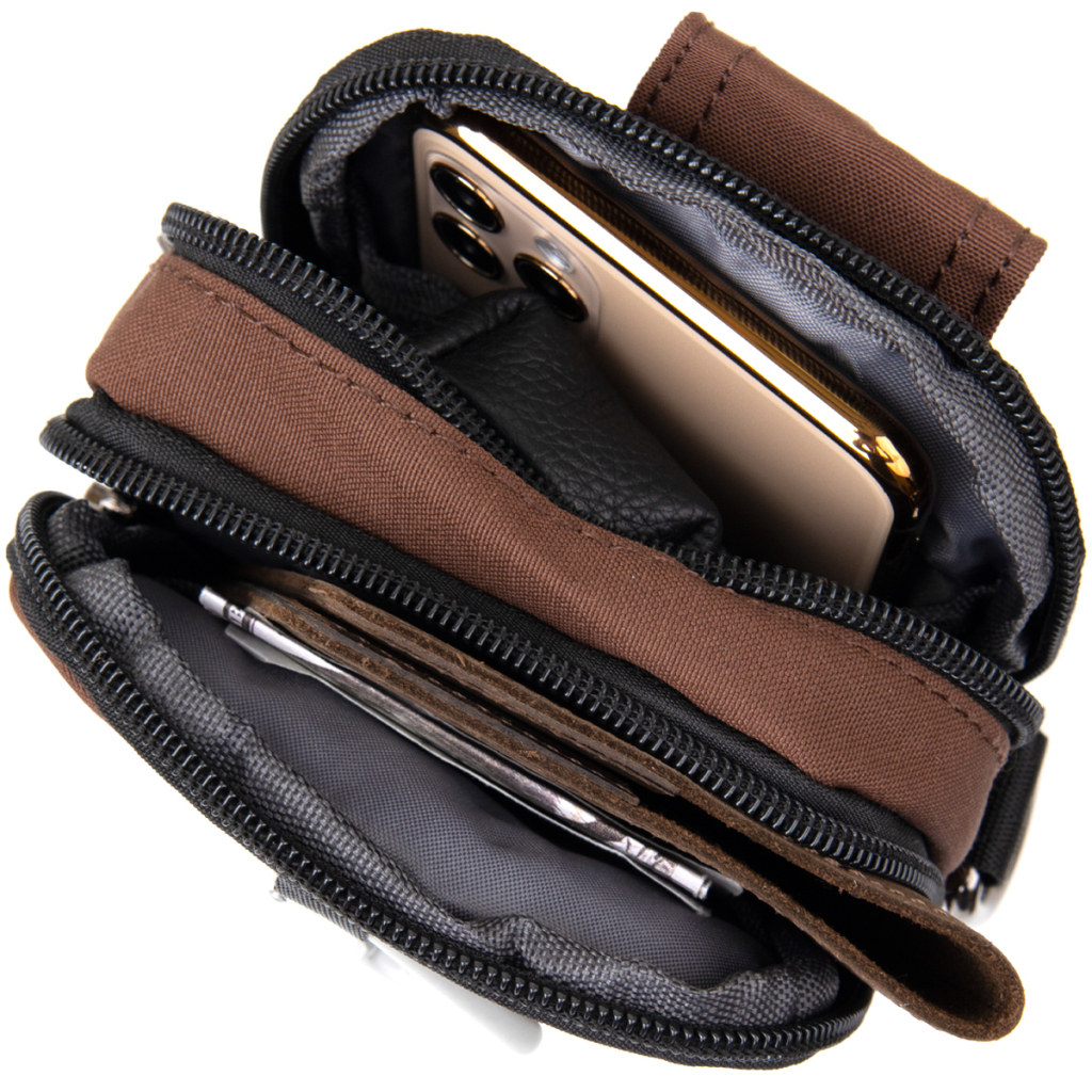 Сумка Vintage На пояс нейлон Коричнева (20648) - зображення 5