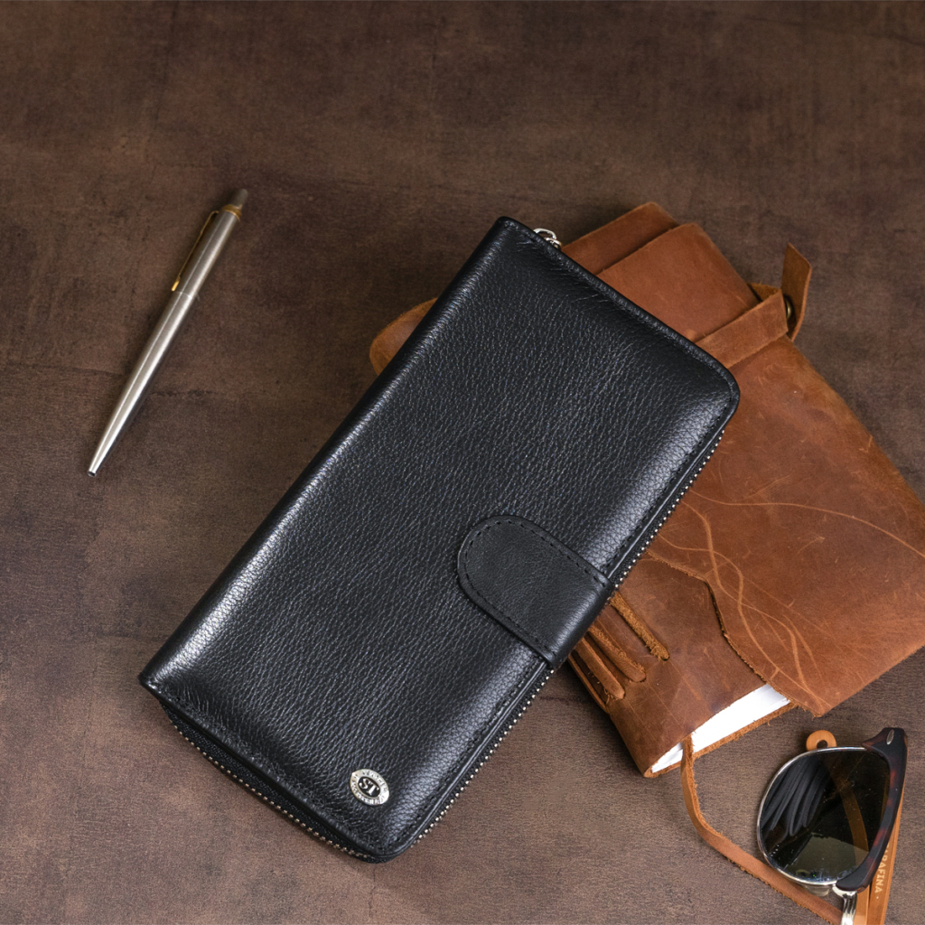 Гаманець ST Leather Зі шкіри унісекс Чорний (19300) - изображение 11