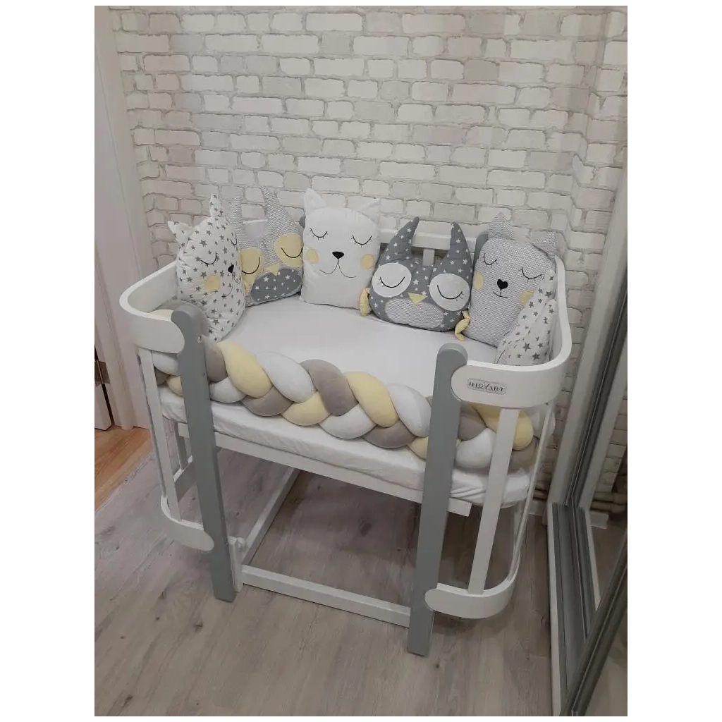 Ліжечко Ingvart трансформер Nika 70 Slim з опускною боковинкою (70х94, 70х120) біло-сіре (872900117040) - зображення 7