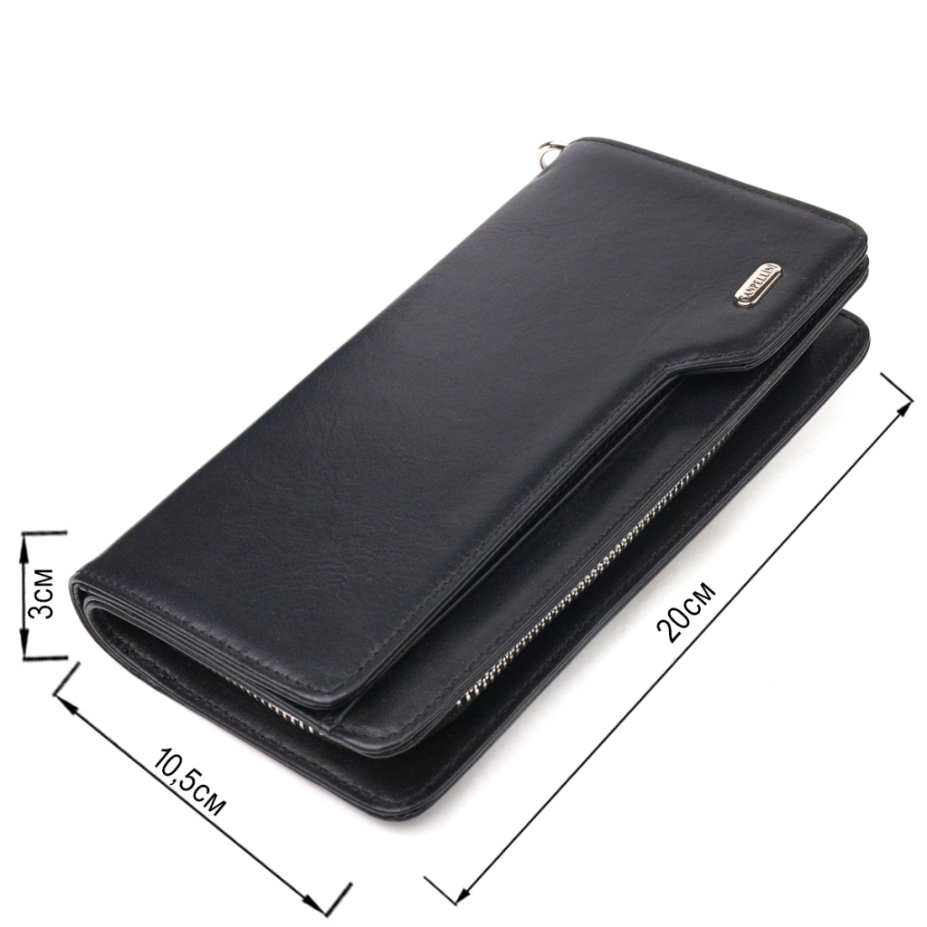 Портмоне Canpellini З натуральної шкіри Чорне (21540) - зображення 3