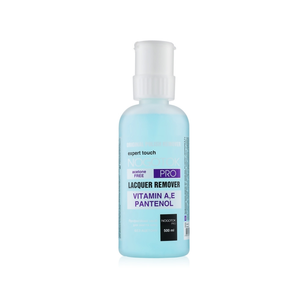 Рідина для зняття лаку Nogotok Professional Lacquer Remover Без ацетону З помпою 500 мл (4820031464017) - зображення 1