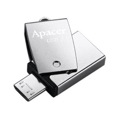 USB флеш накопичувач Apacer 64GB AH750 Silver USB 3.1 OTG (AP64GAH750S-1) - зображення 4