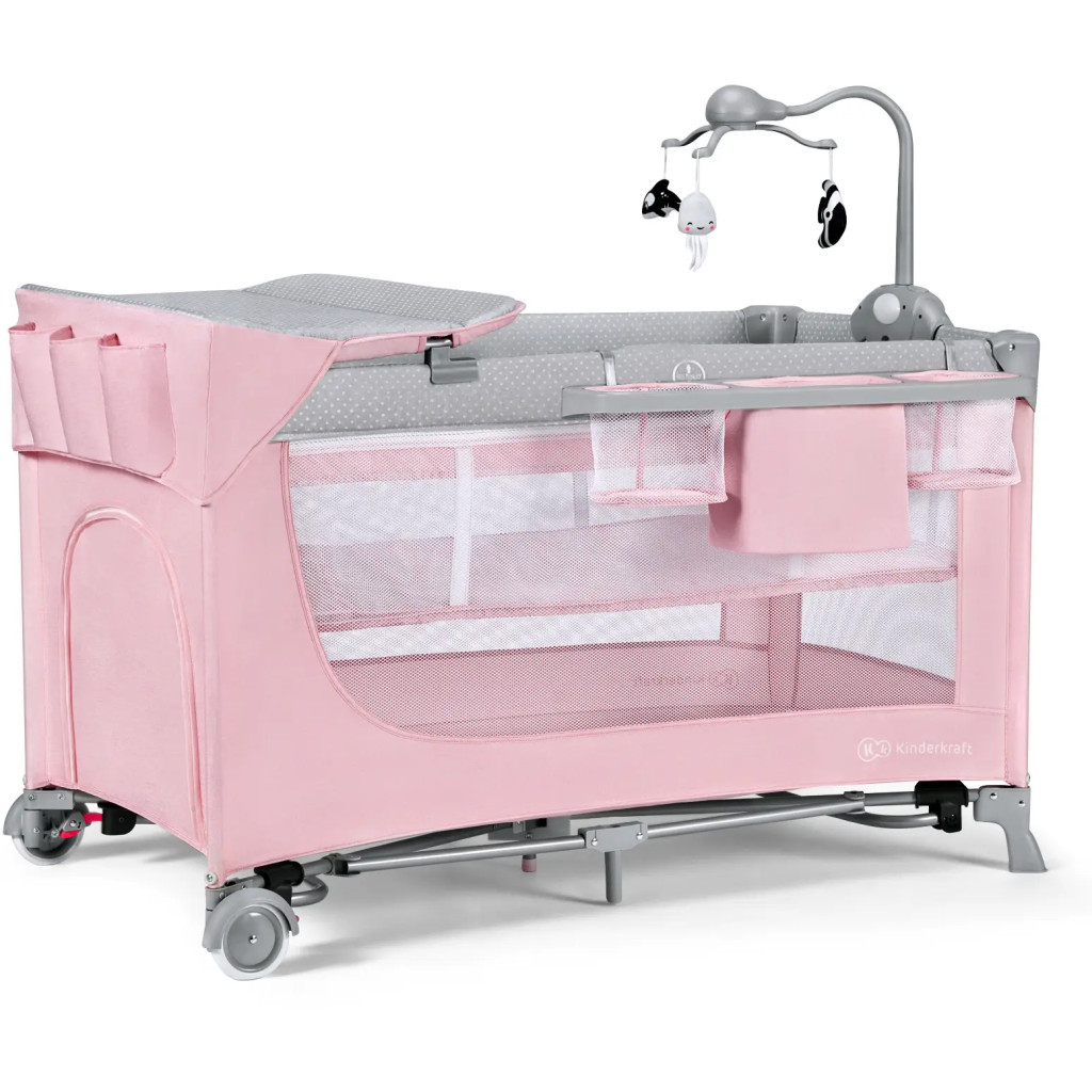 Ліжечко Kinderkraft манеж з пеленатором Leody Pink (5902533917945) - зображення 3