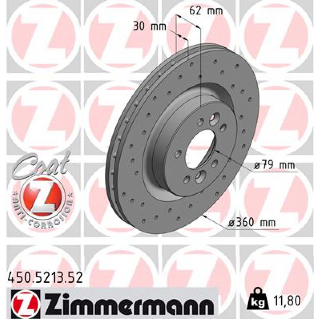 Гальмівний диск ZIMMERMANN 450.5213.52 - зображення 1