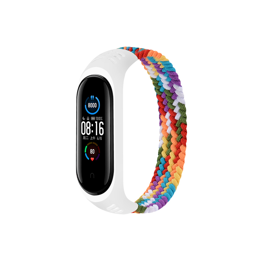 Ремінець до фітнес браслета BeCover Elastic Nylon Style для Xiaomi Mi Smart Band 5/6 (Size L) Rainbow (706165) - зображення 1
