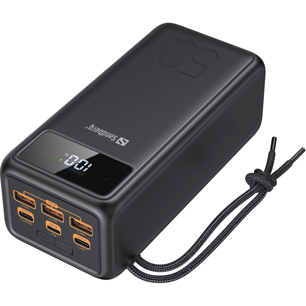 Батарея універсальна Sandberg 50000mAh 130W PD, 3хUSB 3xType-C LED 2W (420-75) - зображення 1