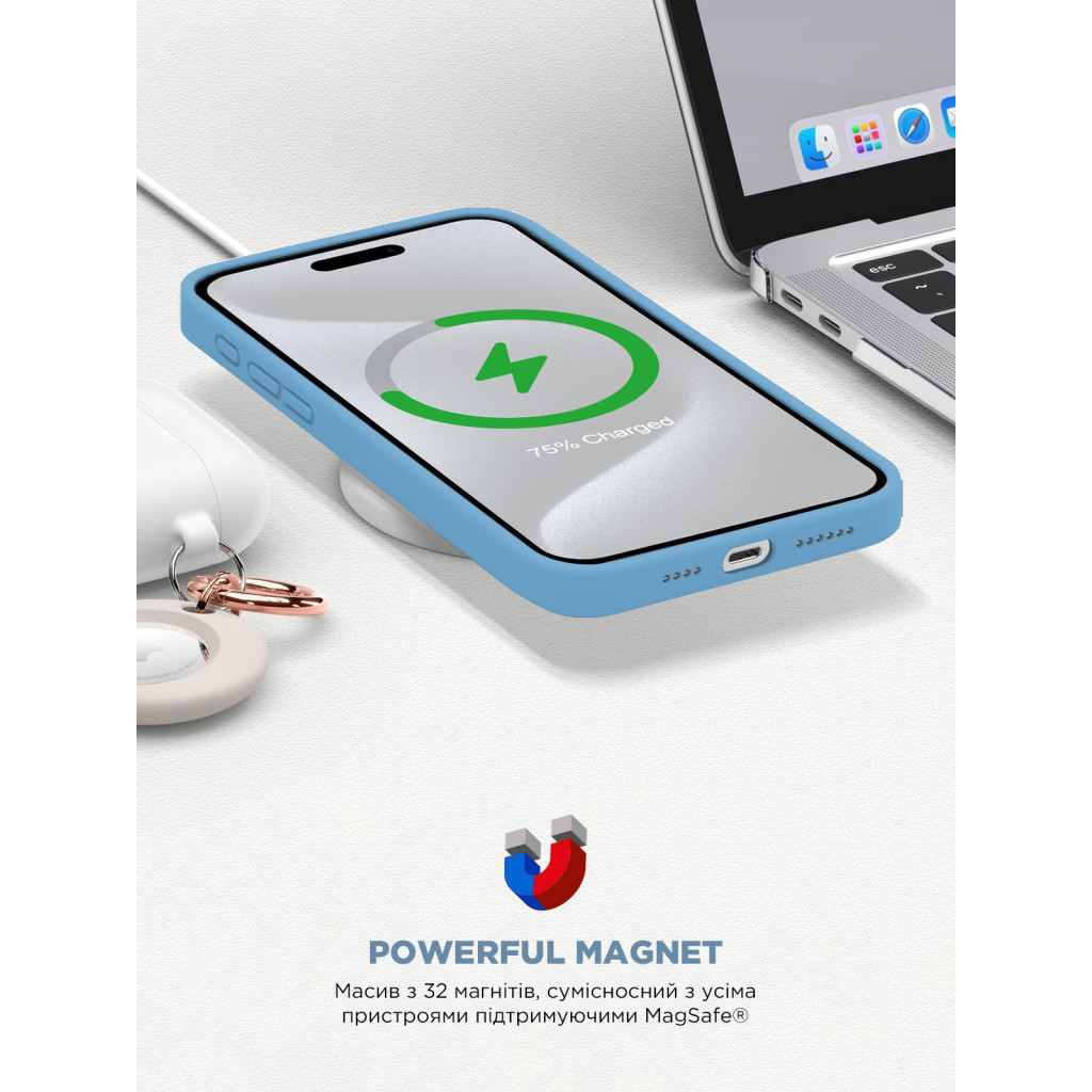 Чохол до мобільного телефона Armorstandart ICON2 MagSafe Apple iPhone 15 Pro Light Blue (ARM77008) - зображення 9