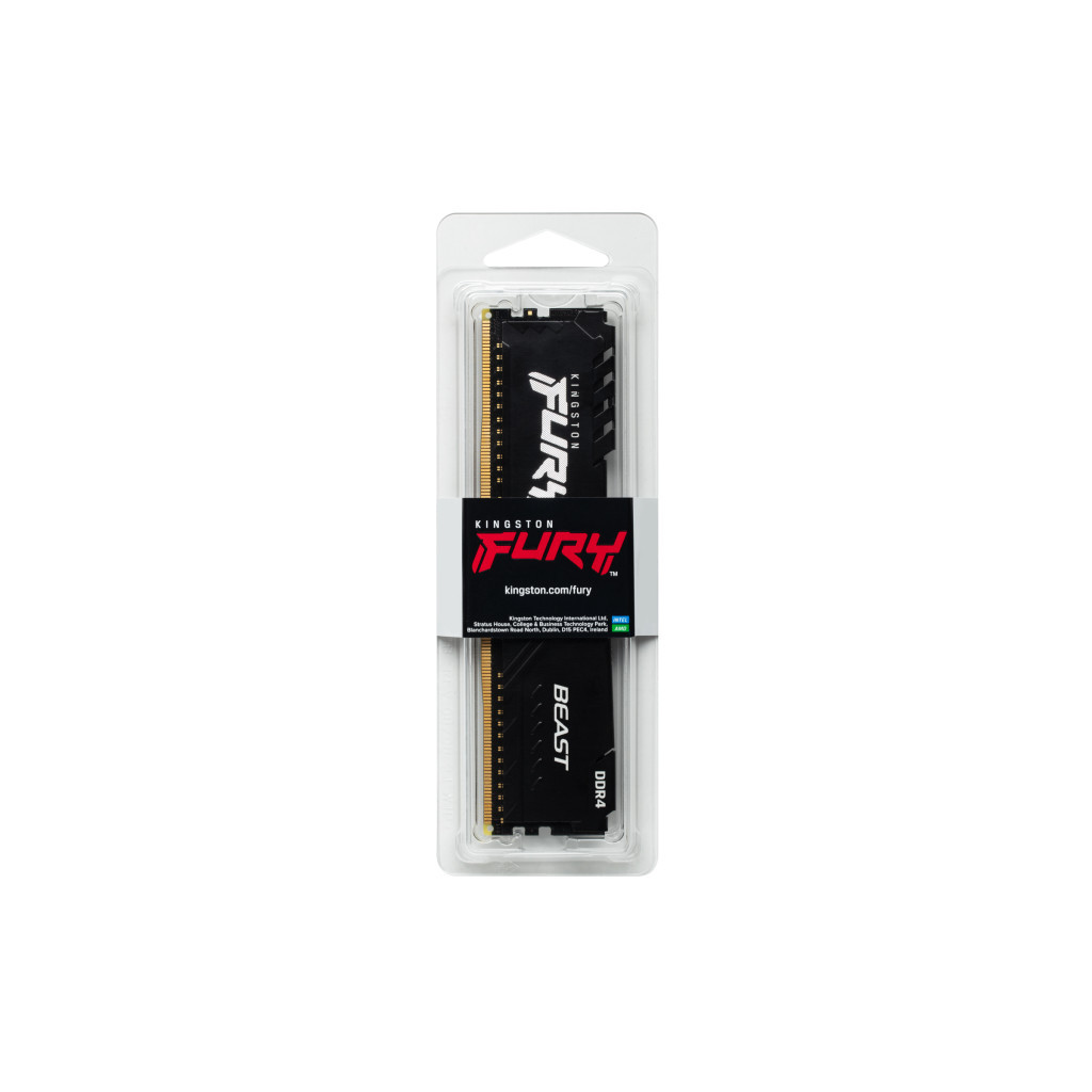 Модуль пам'яті для комп'ютера DDR4 8GB 3200 MHz Fury Beast Black Kingston Fury (ex.HyperX) (KF432C16BB/8) - зображення 5
