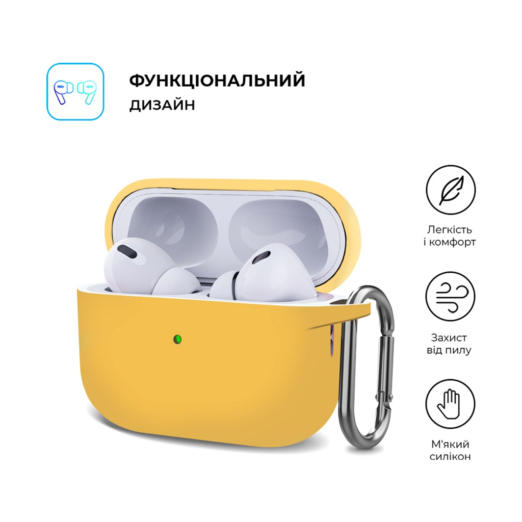 Чохол для навушників Armorstandart Hang Case для Apple AirPods Pro 2 Yellow (ARM68593) - зображення 2