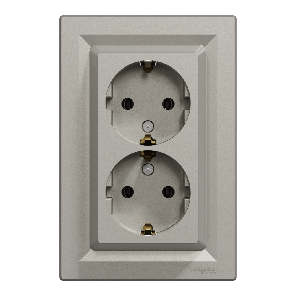 Розетка Schneider Electric ASFORA із заземленням подвійна бронза 16А (EPH9900169) - изображение 1