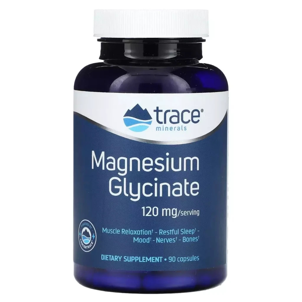 Мінерали Trace Minerals Гліцинат магнію, 120 мг, Magnesium Glycinate, 90 капсул (TMR-00814) - зображення 1