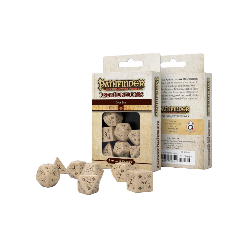 Набір кубиків для настільних ігор Q-Workshop Pathfinder Rise of Runelords Dice Set (7 шт) (SPAT18) - изображение 2