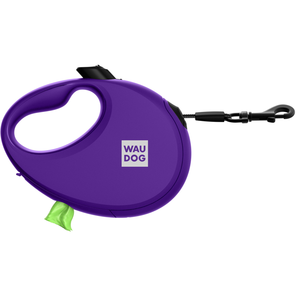 Повідець для собак WAUDOG R-leash з контейнером для пакетів S до 12 кг 3 м фіолетовий (26279) - зображення 2