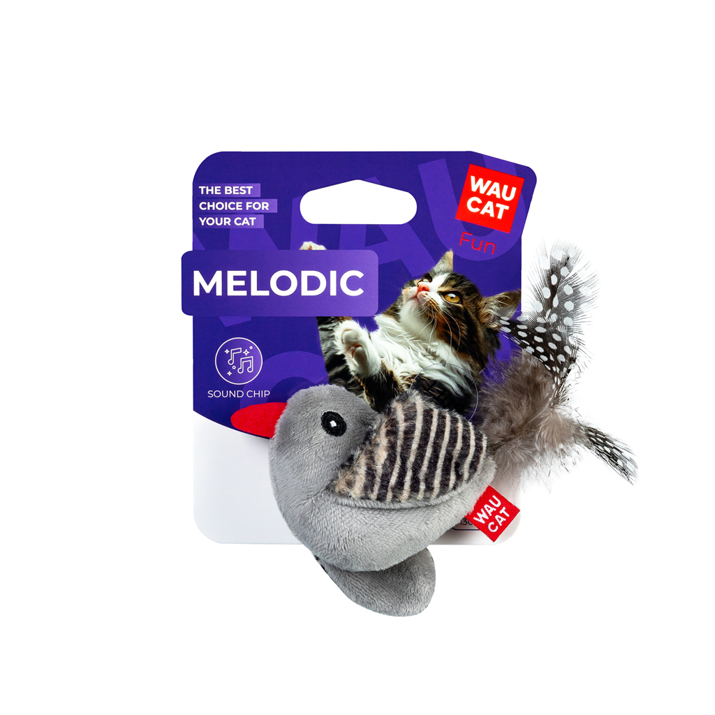 Іграшка для котів Waucat Fun Melodic Пташка зі звуковим чіпом 13 см (7513) - зображення 2