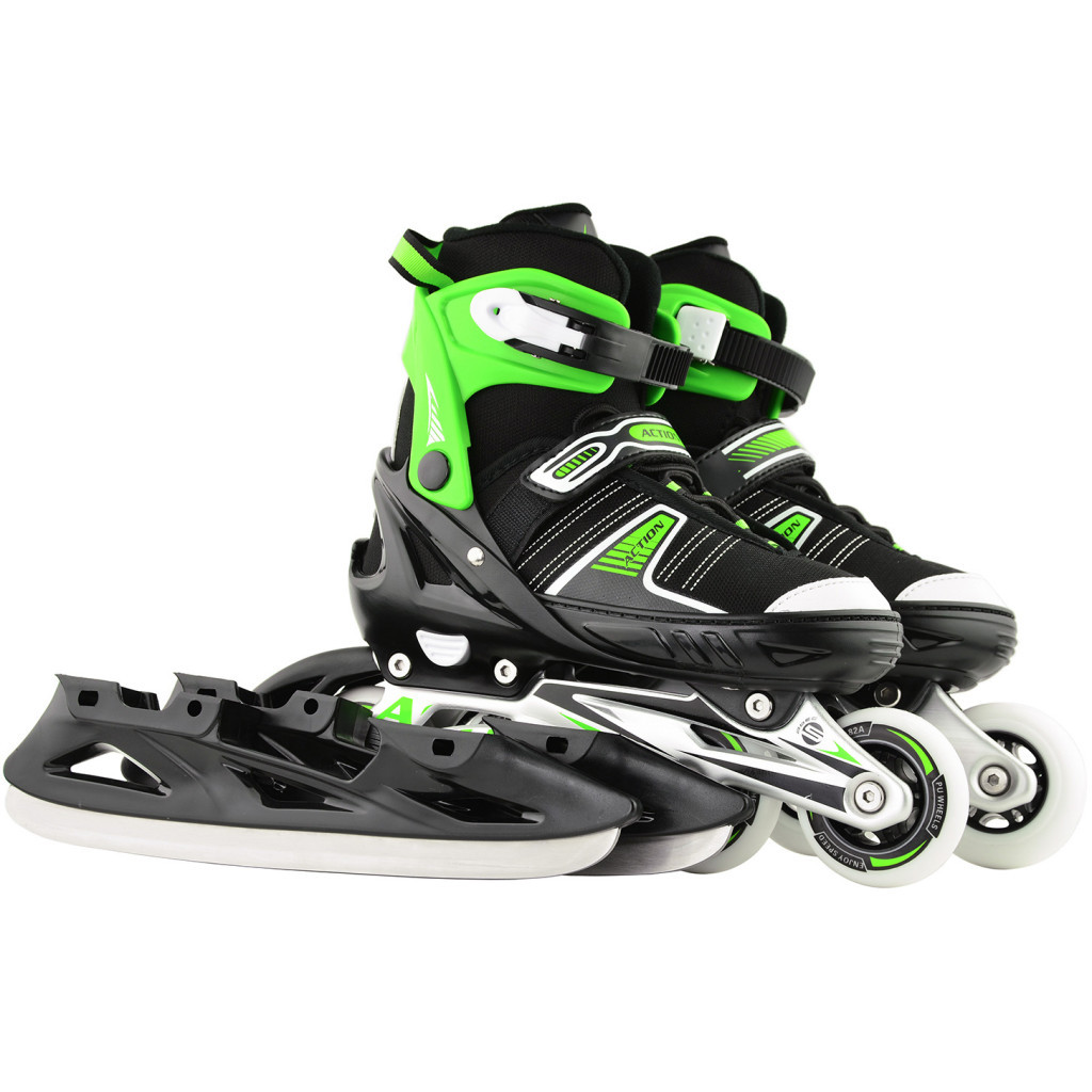 Роликові ковзани Action 2 в 1 Ronny Зелені 37-40 (153B5/2IN1/GR37-40) - изображение 1