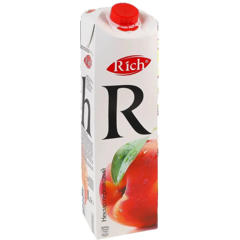 Сік Rich Персиковий нектар з м'якоттю 1 л (4820039352705) - зображення 1