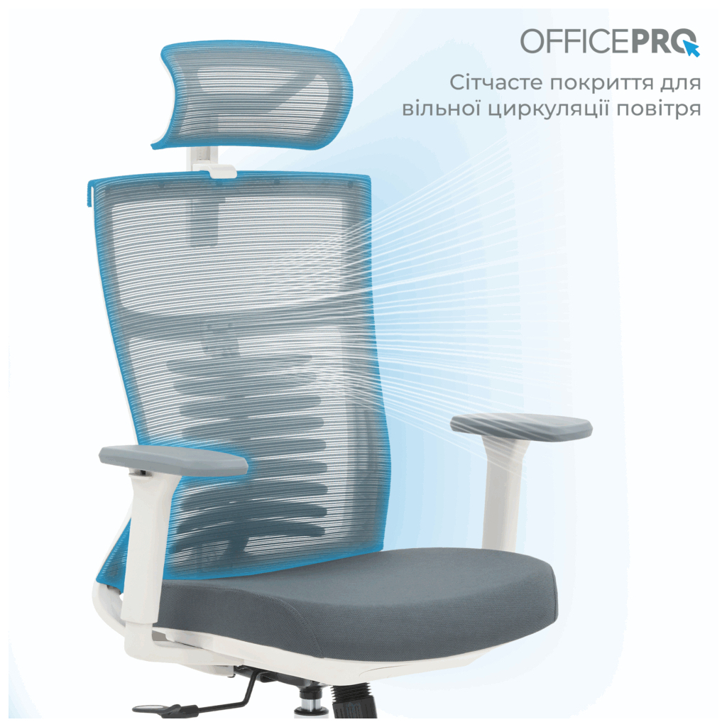 Офісне крісло OfficePro Balance OC550-W-DG-DG (OC550-W-DG-DG) - зображення 3