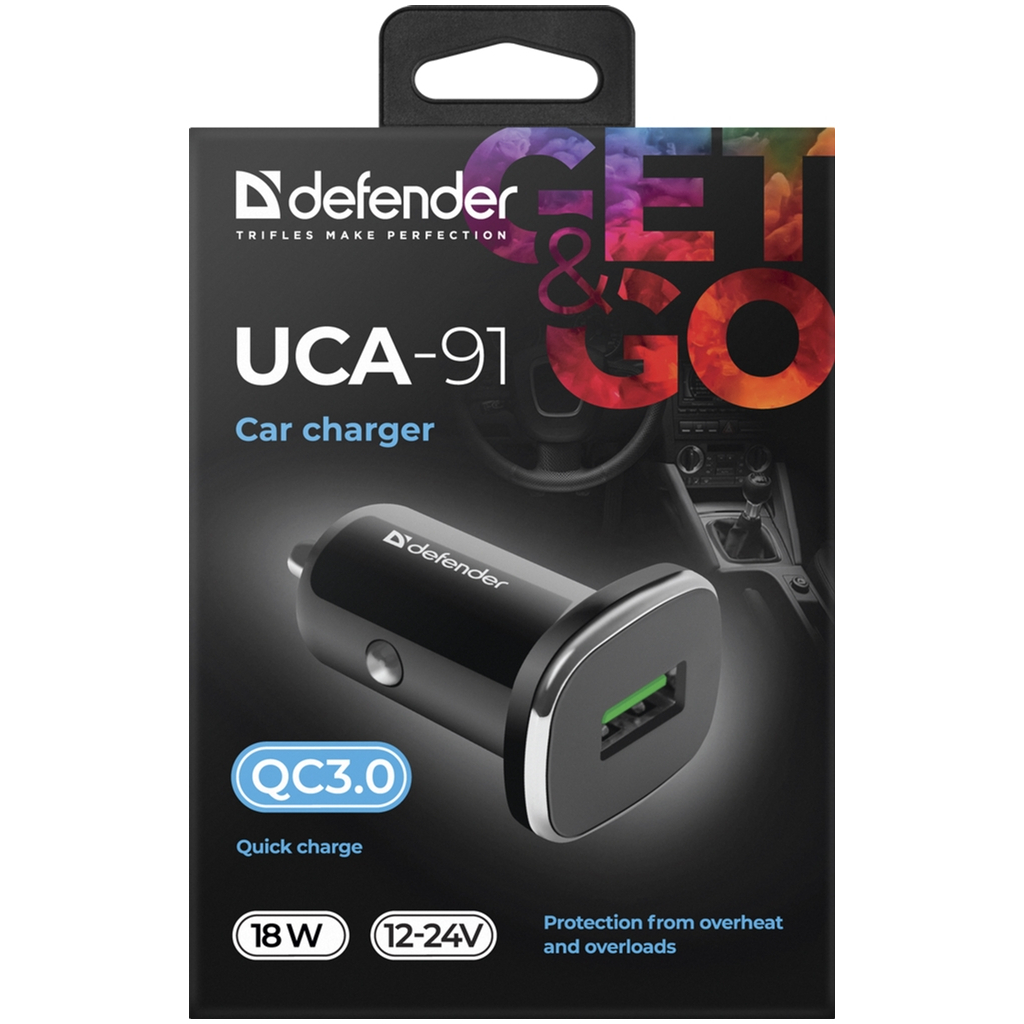 Зарядний пристрій Defender 1xUSB 18W (USB-A) QC3.0 3А UCA-91 (83830) - зображення 3