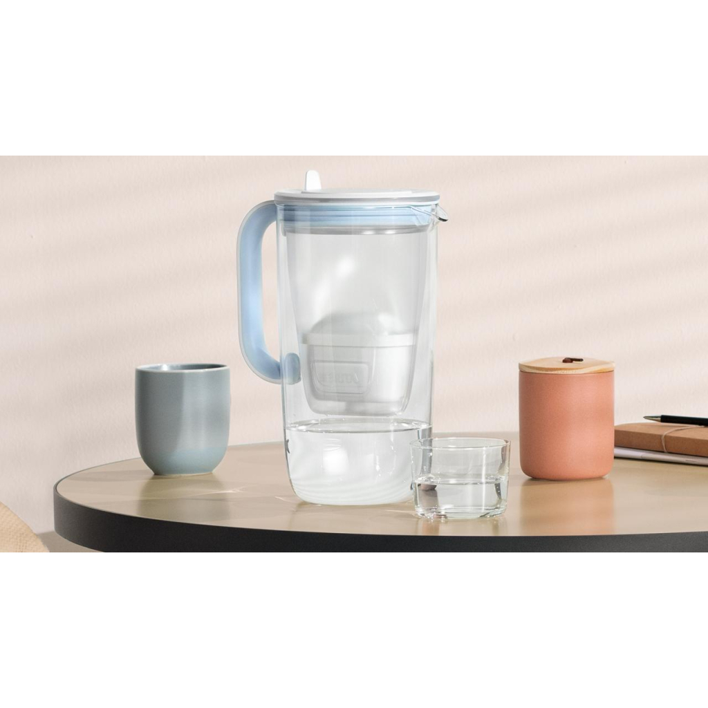 Фільтр-глечик Brita Glass Jug One скляний 2.5л (1.7л води) з фільтр-картриджем, синій (1050452) - изображение 2