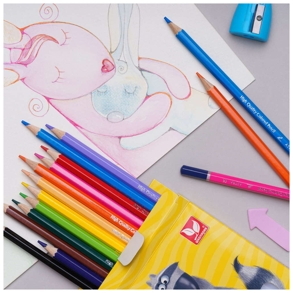 Олівці кольорові Школярик Акварельні Шестигранні 12 кольорів (312110004-UA) - зображення 3