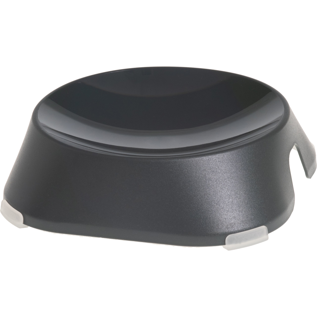 Посуд для котів Fiboo Flat Bowl миска з антиковзаючими накладками темно-сіра (FIB0094) - зображення 1