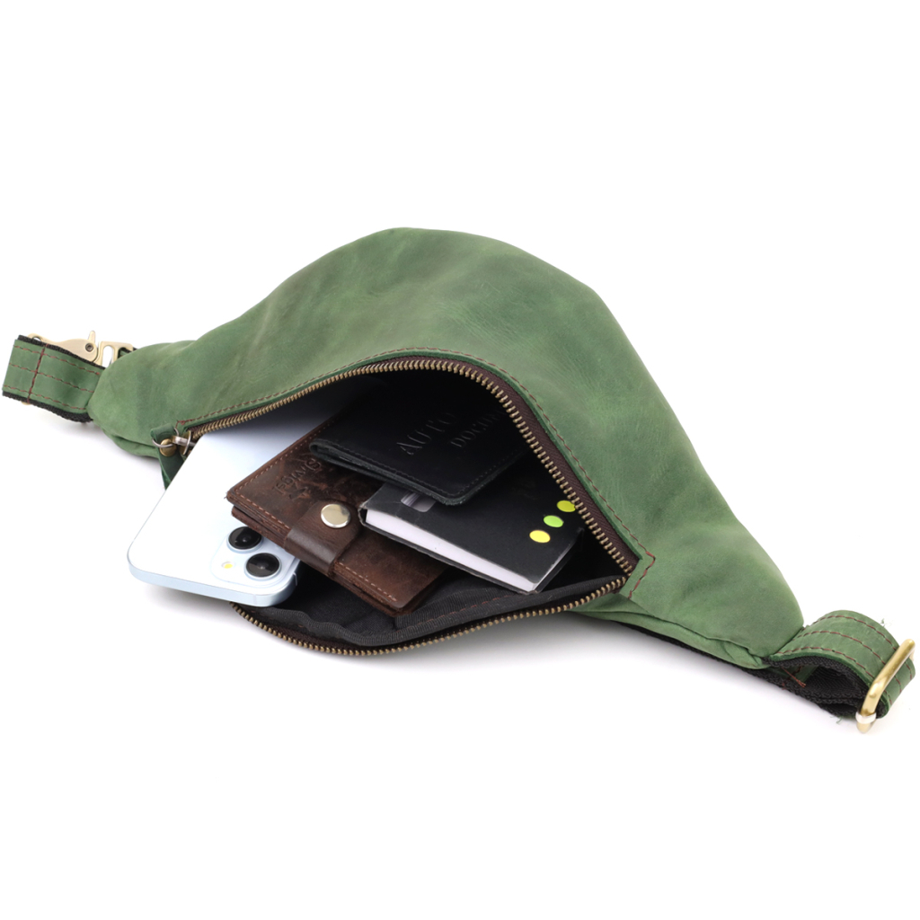 Сумка Shvigel З натуральної шкіри Зелена (23142) - зображення 8