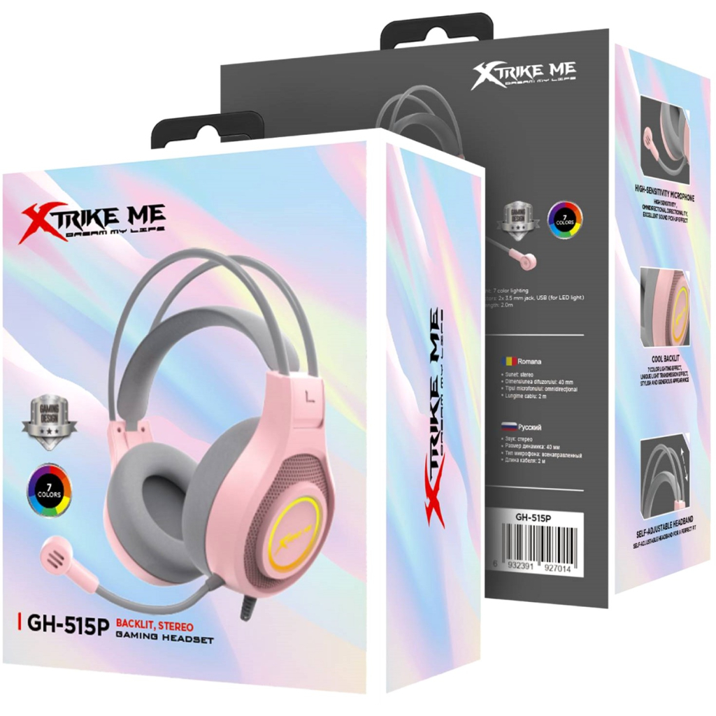 Навушники Xtrike ME GH-515 Pink/Grey (GH-515P) - зображення 7