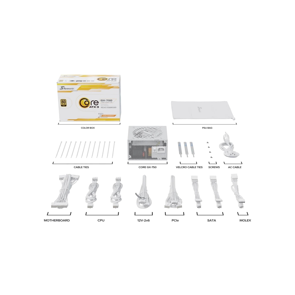 Блок живлення Seasonic 750W (CORE GX-750-ATX31-WHITE) - зображення 9