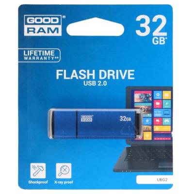 USB флеш накопичувач Goodram 32GB UEG2 Edge Blue USB 2.0 (UEG2-0320B0R11) - зображення 2