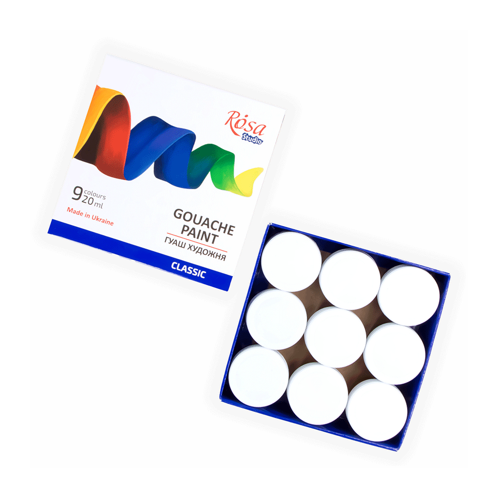 Гуашеві фарби Rosa Studio Classic 9 кольорів 20 мл (4823098527046) - изображение 4