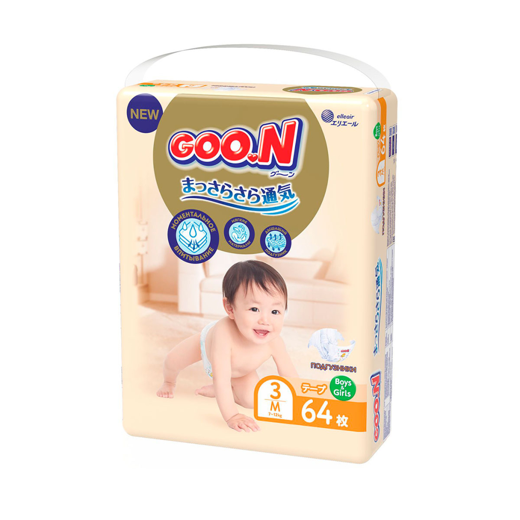 Підгузки GOO.N Premium Soft 7-12 кг розмір М на липучках 64 шт (863224) - зображення 2