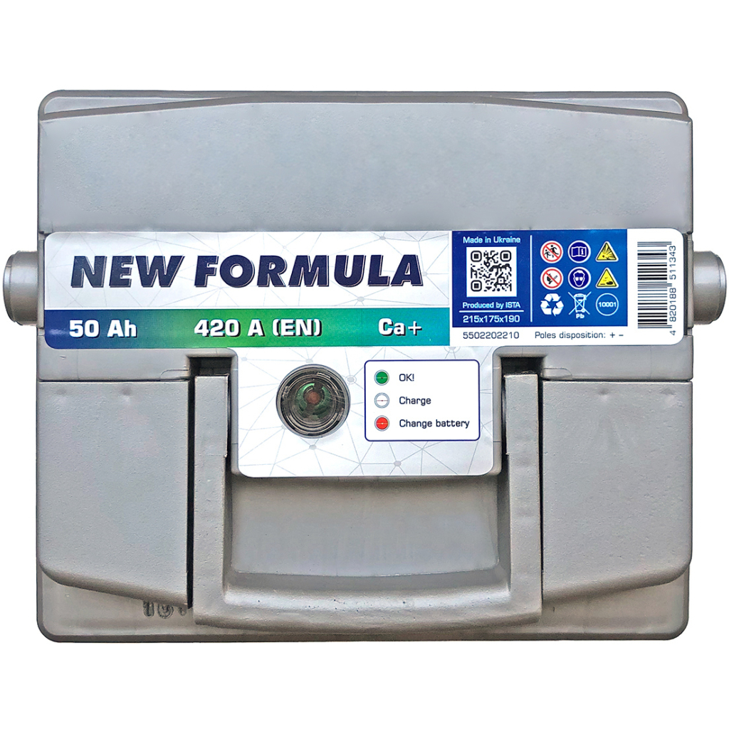 Акумулятор автомобільний NEW FORMULA 50Ah (+/-) 420EN (5502202210) - изображение 3