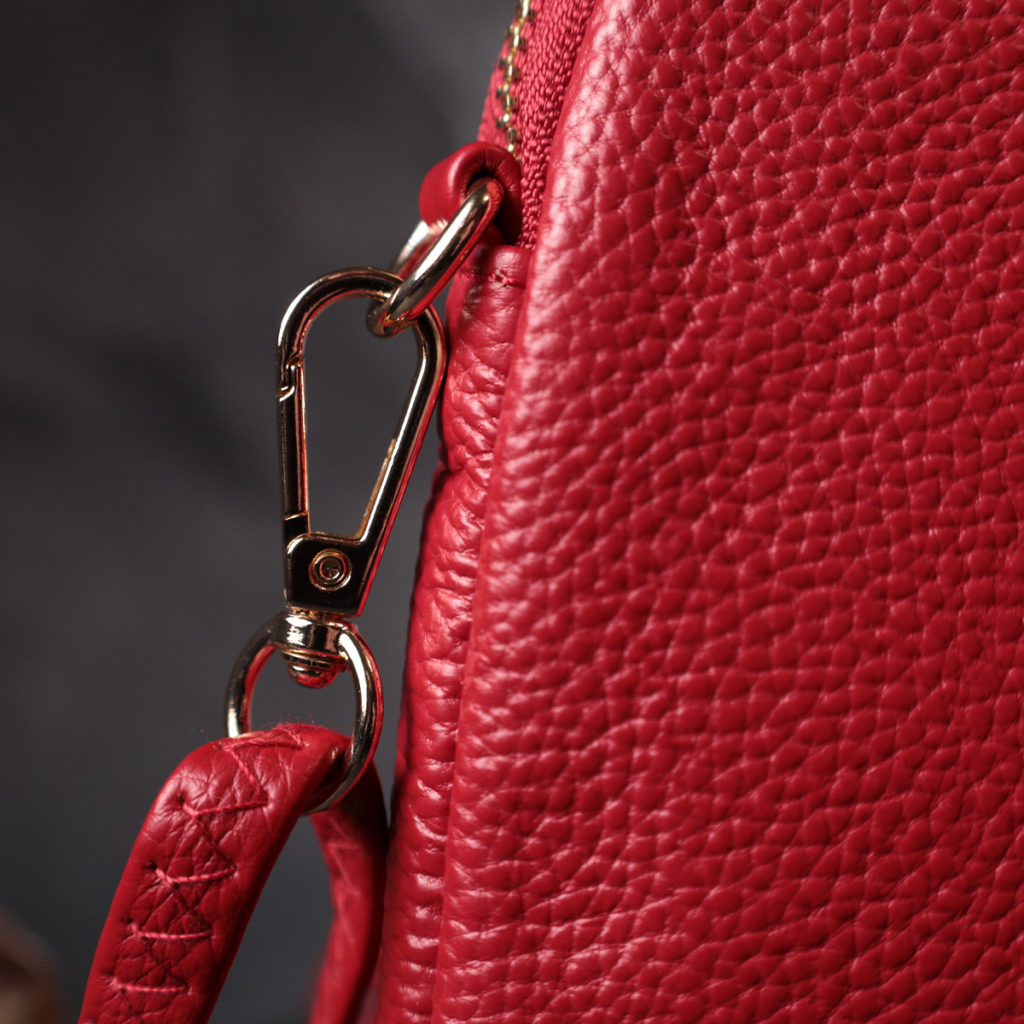 Сумка Vintage З м'якої натуральної шкіри Червона (22340) - зображення 10