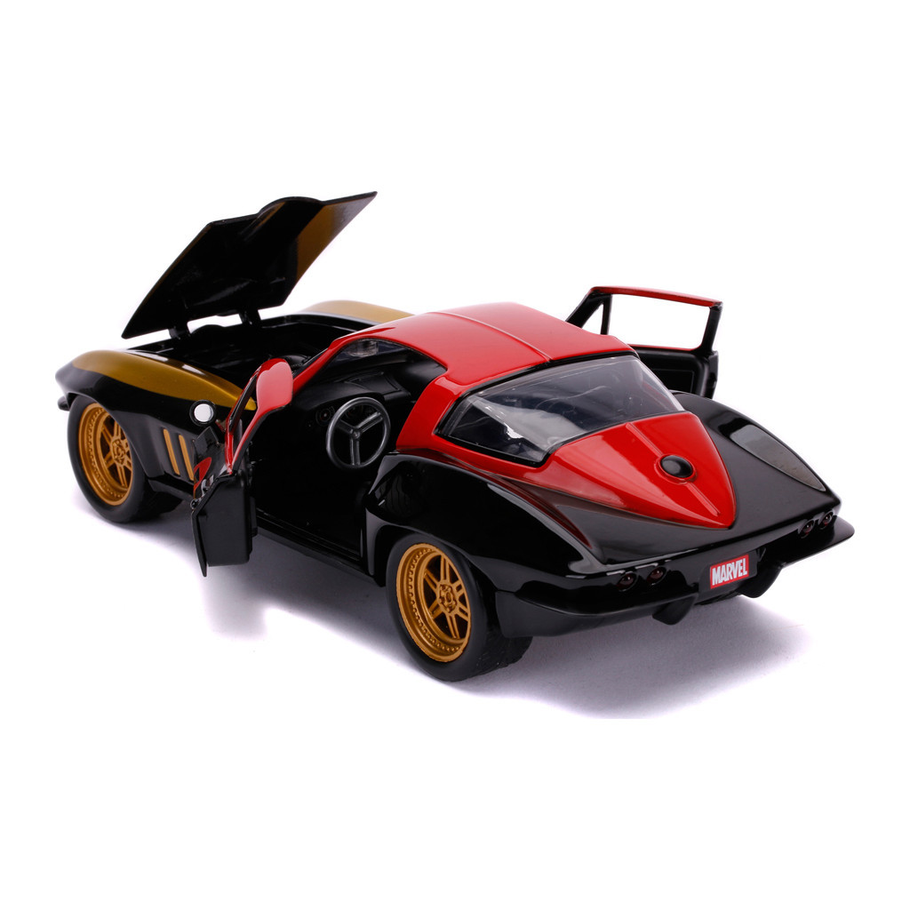 Машина Jada металева Марвел Месники Chevrolet Corvette (1966) + фігурка Чорної вдови 1:24 (253225014) - зображення 5