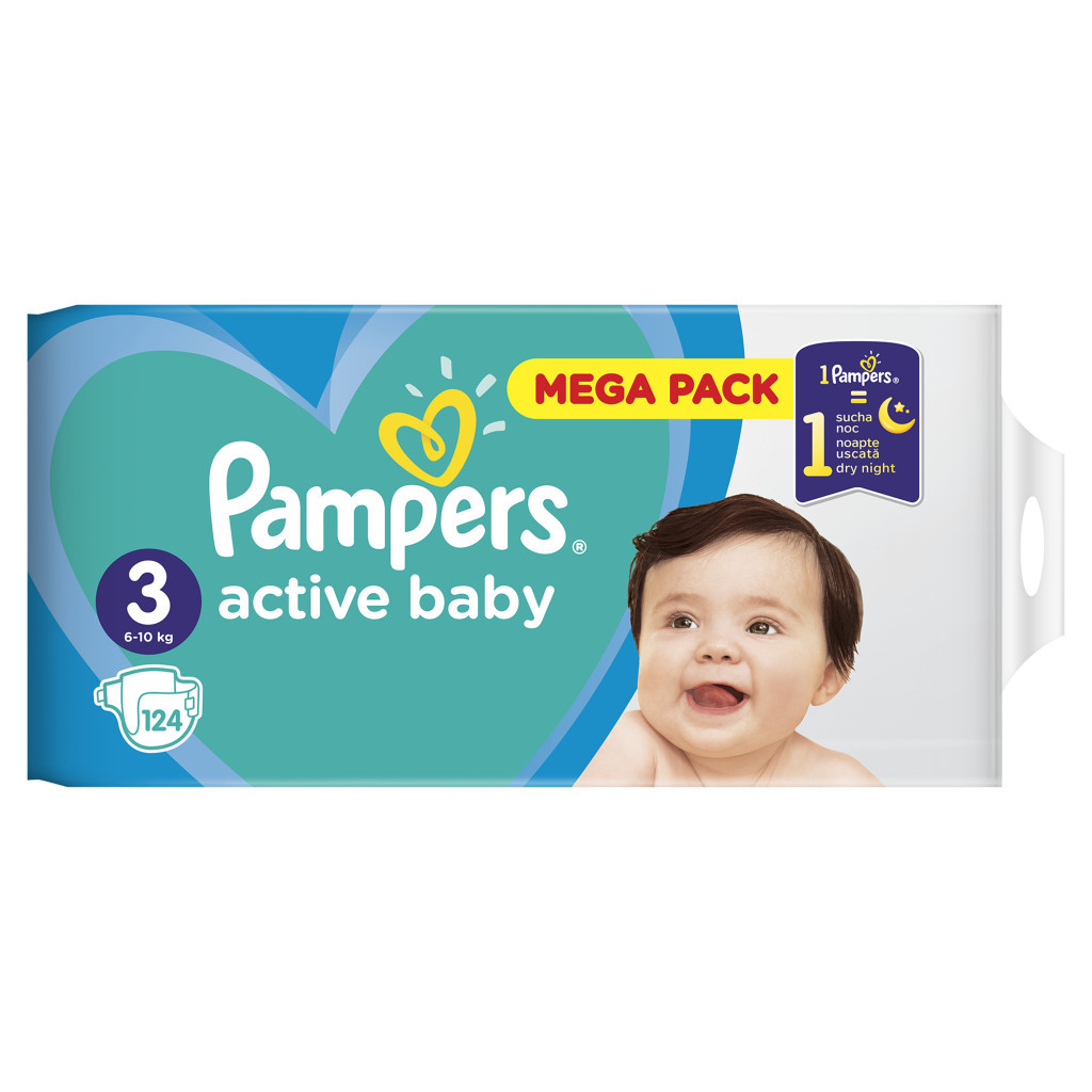 Підгузки Pampers Active Baby Midi Розмір 3 (6-10 кг) 124 шт (8001090950857) - зображення 3